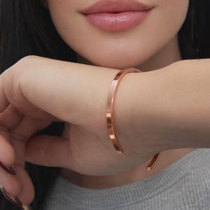 Solid Copper Cuff Bracelet for Women • Stackable Wrist Jewelry