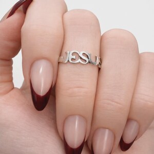 Jesus Ring Sterling Silver • Christian Faith Ring for Women image 8