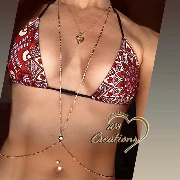 Little Star Dainty Body Chain • Boho Jewelry • Celestial Jewelry • Adjustable Body Chain • Delicate Waist Chain • Beach Jewelry