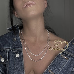 Simple Paper Clip Chain Necklace • Perfect for Layering Necklace • Link Chain Chunky Necklace • High Quality Sterling Silver Chain Necklace