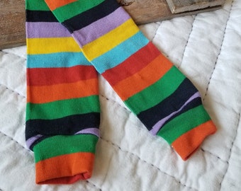 Wide pattern dark rainbow - Baby Leg Warmers; Babylegs; toddler leggings, cuffs, boot socks