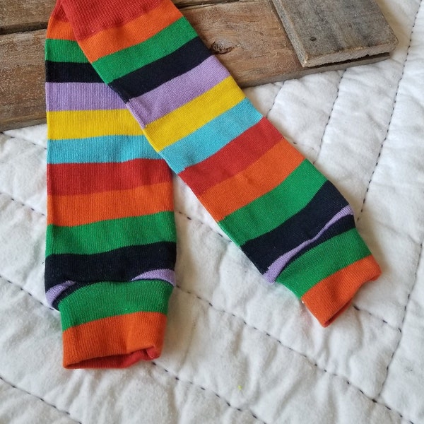 Wide pattern dark rainbow - Baby Leg Warmers; Babylegs; toddler leggings, cuffs, boot socks