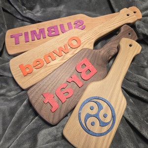Raised Letters Personalized Spanking Paddle and Laser Engraved 12&quot;-18&quot;x4&quot;