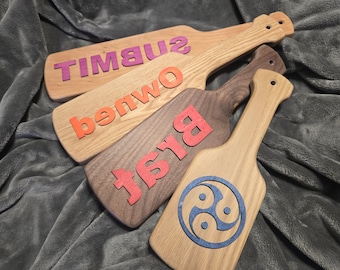 Raised Letters Personalized Spanking Paddle and Laser Engraved 12"-18"x4"