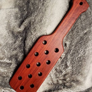 Wood spanking paddle 16" with holes bloodwood.