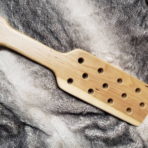 Wood spanking paddle 16" with holes cherry