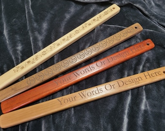 Personalized Spanking Rod 18" x 1 1/4" x 3/4" or 1/2" Laser Engraved