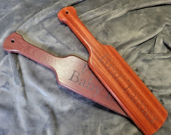 Nalgadas Paddle Bloodwood o madera Purpleheart 12"-18"x4"