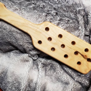 Wood spanking paddle 16" with holes maple.