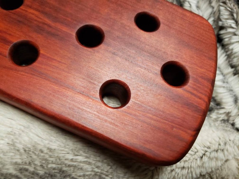 Wood spanking paddle 16" with holes bloodwood.