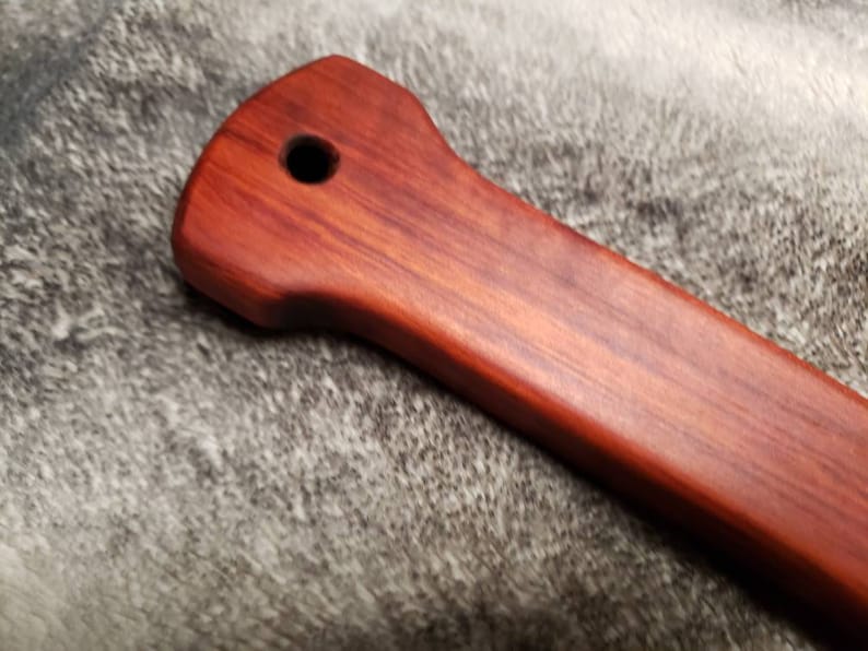 Wood spanking paddle 16" with holes bloodwood.