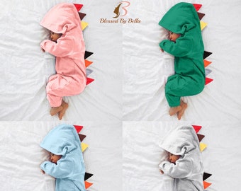 dinosaur hooded romper