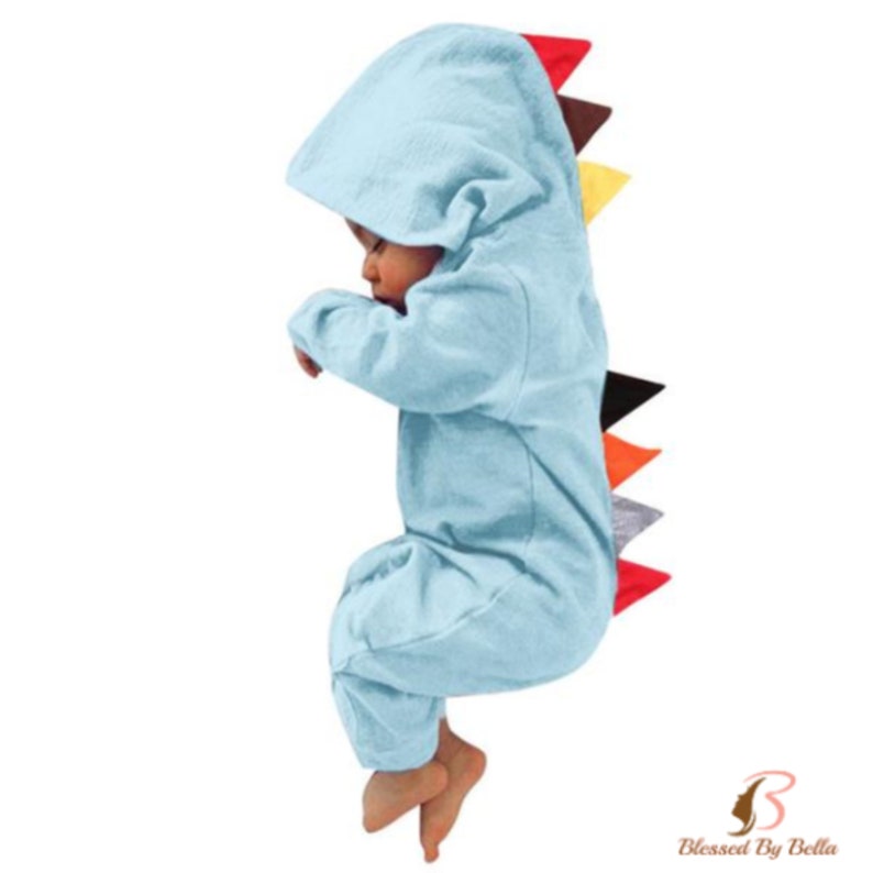 Baby Dinosaur Romper Hooded Dino Onsie Boys and Girls Cute Etsy