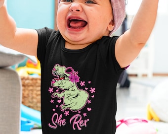 She Rex Baby Dino Romper Short Sleeve One Piece