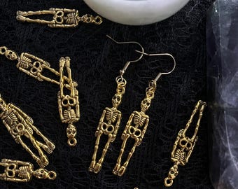 Gold Skelett Ohrringe - Baumeln Skelett Ohrringe