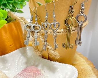 Skeleton Key Ohrringe - 4 Auswahlmöglichkeiten