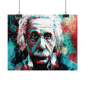 Abstract Colorful Scientist Albert Einstein Portrait Rolled Posters, Wall Art Print, Home Decor, Office Decor, Gift for Science Lovers,
