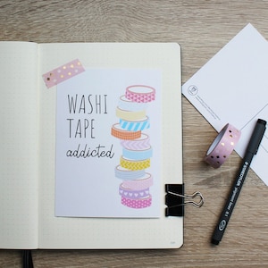 Cartão postal: Washi Tape Addicted - para decoração, colecionismo, artesanato ou como presente