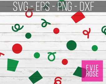 Christmas Confetti SVG – Xmas Cut Files for Cricut, Silhouette (Digital Download)