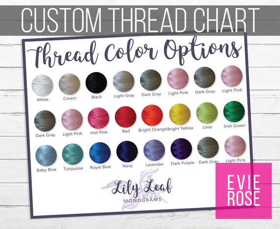 Monogram Thread Color Chart