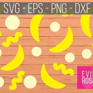 Banane Konfetti Datei Set - SVG, EPS, PNG und Dxf - Cricut Handwerk schneiden Dateien - Papier - Tshirt, Aufkleber und Zeichen Grafik - Twotti fruchtig