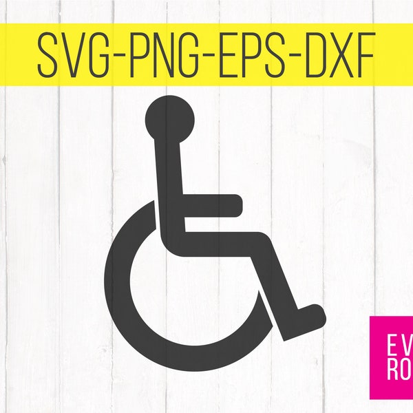 Handicap Symbol SVG Cut File -  SVG DXF png and eps - Handicapped, Disabled Signs and Home Decor Cutting Files
