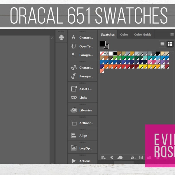 Oracal 651 Swatch Library With Named Swatches - AI and ASE Files - Design Using Oracal Colors