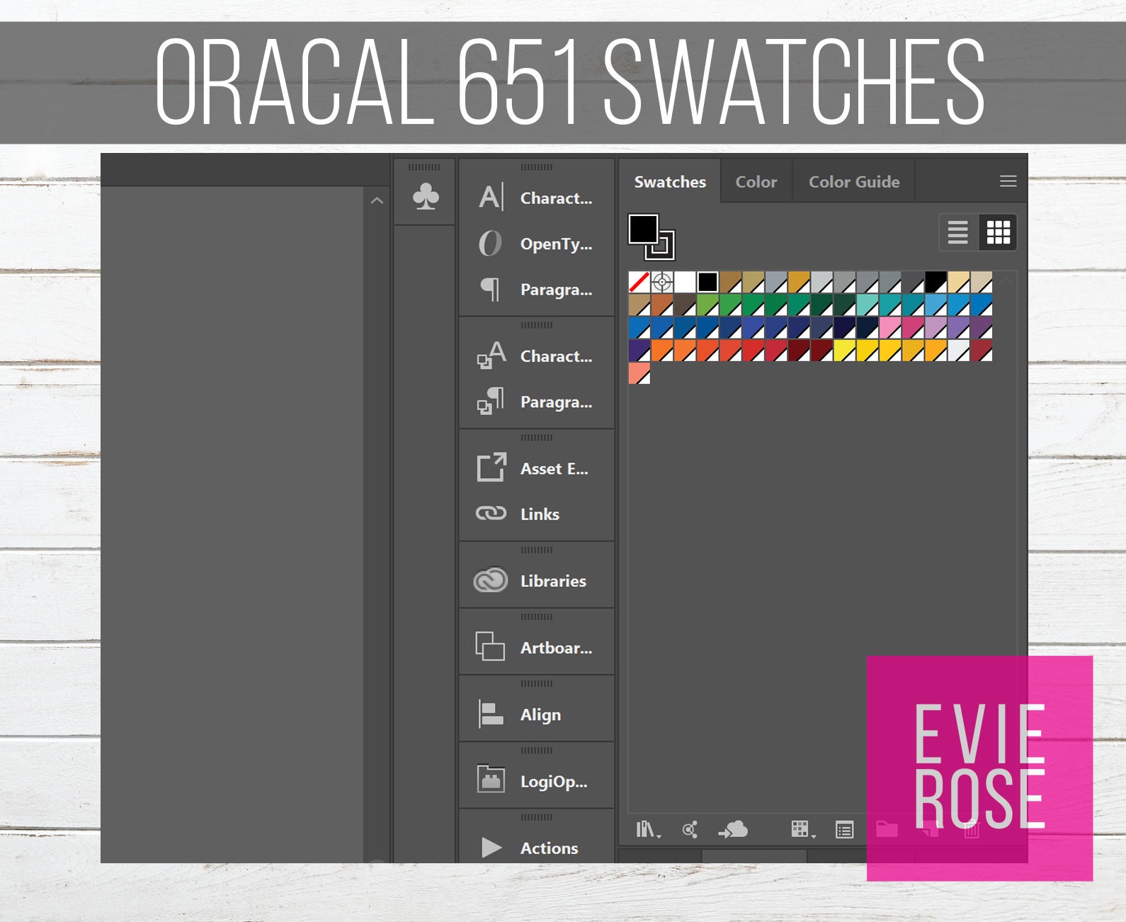 Oracal 651 Swatch Library With Named Swatches AI and ASE Etsy