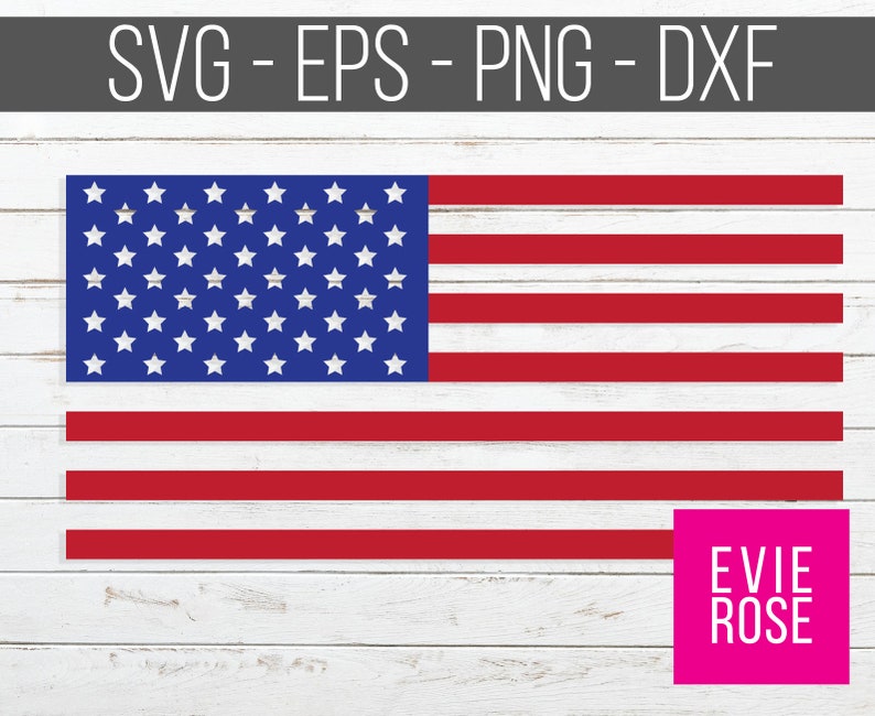 Download Layered American Flag SVG DXF png and eps Cut File USA | Etsy