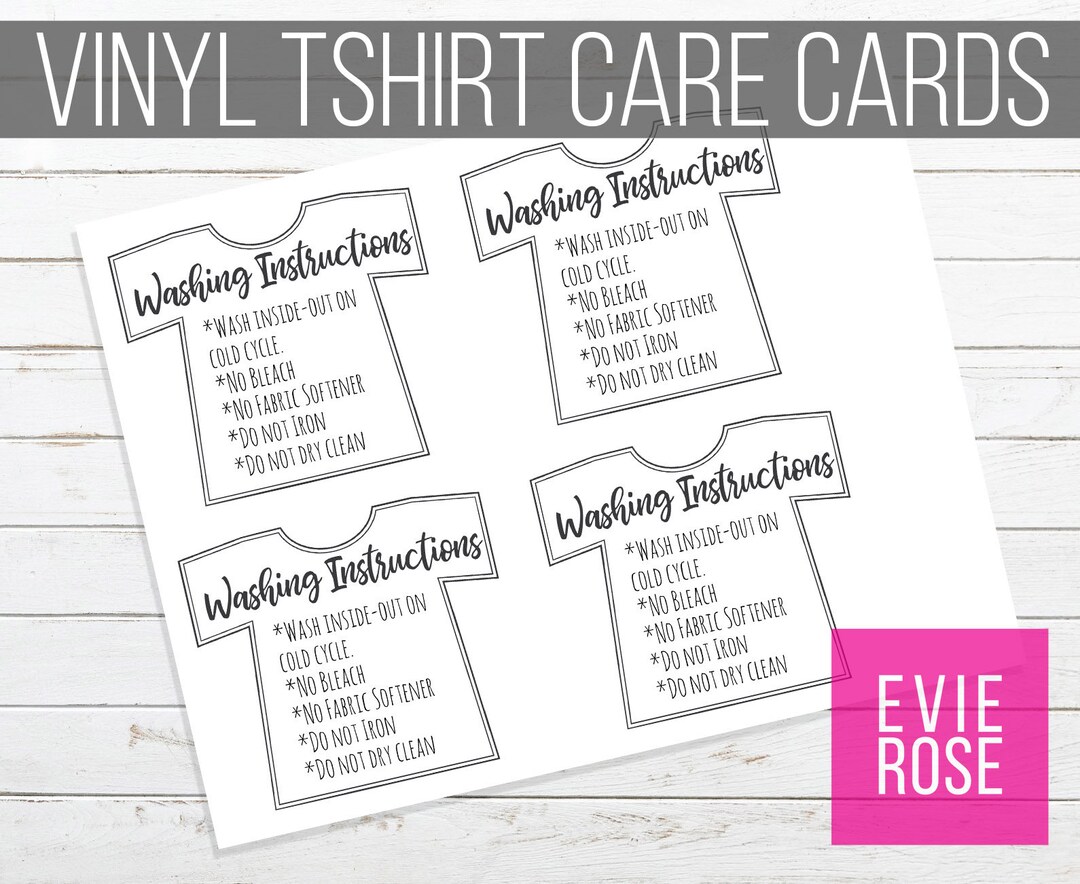 Printable Vinyl Tshirt Instructions - Letter Size - Four per Page ...