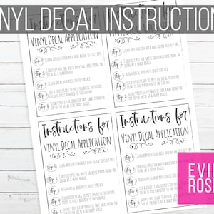 Printable Vinyl Decal Instructions & Care Card (Letter Size PDF)