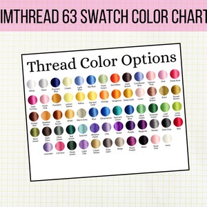 Simthread 63 Roll Swatch Embroidery Thread Color Swatch Chart Graphic For Your Etsy Shop - Resource For Monogram and Embroidery Shops