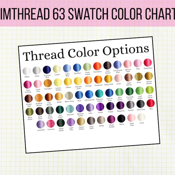 Simthread 63 Roll Swatch Embroidery Thread Color Swatch Chart Graphic For Your Etsy Shop - Resource For Monogram and Embroidery Shops