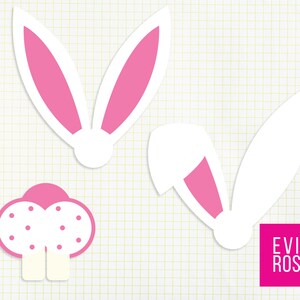 Bunny Oren en Neus Gelaagde SVG Pasen Cupcake Topper Cutting File - Geweldig voor Vinyl en Papier Snijden Ambachten