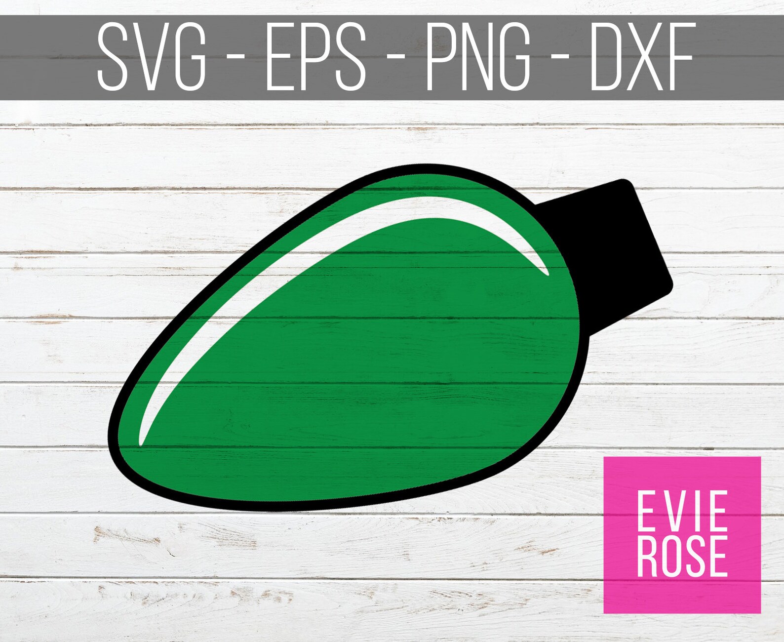 Christmas Light Bulb Tag File Set SVG EPS PNG and Dxf | Etsy