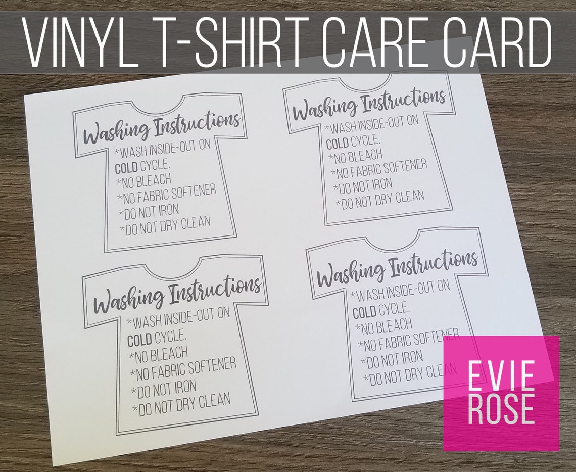 Printable Vinyl Tshirt Instructions Letter Size Four per - Etsy