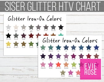 Siser Glitter HTV Color Chart – Star Shaped (PNG Digital Download)