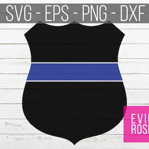 Thin Blue Line Shield SVG File Set - Thin Red Line Shield - Police, Fire, First Responder Badge - PNG, DXF and eps Included