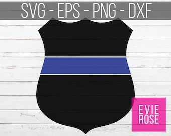 Tarcza Thin Blue Line SVG – Odznaka ratownika medycznego, policji, straży pożarnej (pliki cyfrowe)