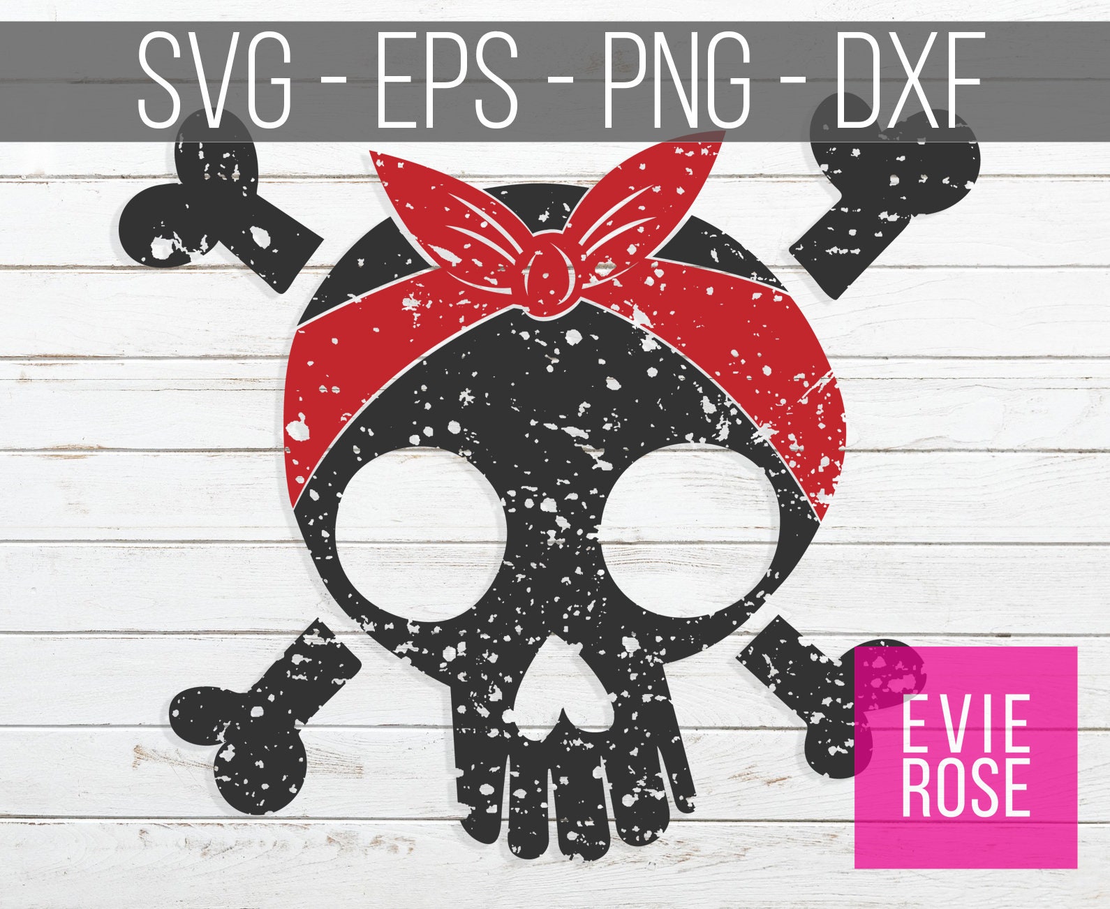 Grunge Skull With Bandana SVG DXF png and eps Cut File | Etsy