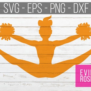Cheerleader Silhouette SVG-Datei-Set - Mädchen mit A Bug - PNG, EPS und Dxf-Dateien enthalten - Cricut Design - Wettbewerb jubeln teilt