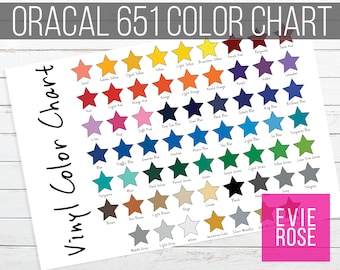 Oracal 651 Vinyl Color Chart - Star Shaped (Digital Download)