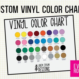 CUSTOM Color Chart Graphic for Your Etsy Shop - Shaped Color Chart ...