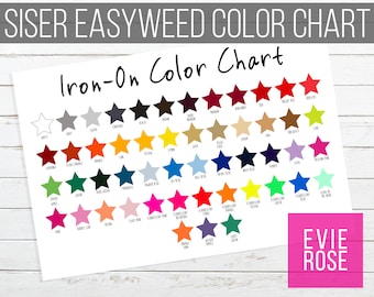 Siser EasyWeed Color Chart – Star Shaped, PNG Graphic (Digital Download)