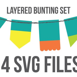 Bunting Banner SVG Cut Files, Vector Clipart, Birthday Banner Cricut SVG, Cutting Machine File, SVG Files, Bunting svg, Silhouette, Clip Art