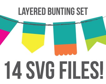 Bunting Banner SVG Cut Files, Vector Clipart, Birthday Banner Cricut SVG, Cutting Machine File, SVG Files, Bunting svg, Silhouette, Clip Art
