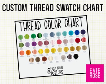 Embroidery Thread Color Swatch Chart Graphic for Your Etsy Shop - Basic ...