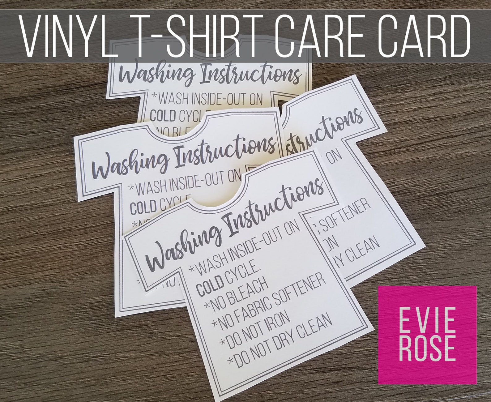 Printable Vinyl Tshirt Instructions Letter Size Four per - Etsy