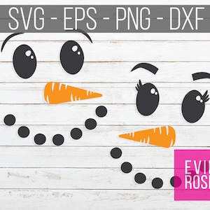 Snowman Face SVG – Christmas Ornament Decal Cut Files (Digital Download)