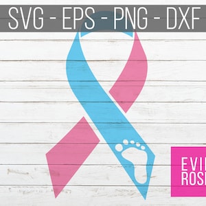 Infant Loss Awareness Ribbon SVG EPS PNG and dxf files - Baby Loss Cutting File For Cricut, Silhouette - Layered Baby Foot Awareness Ribbon